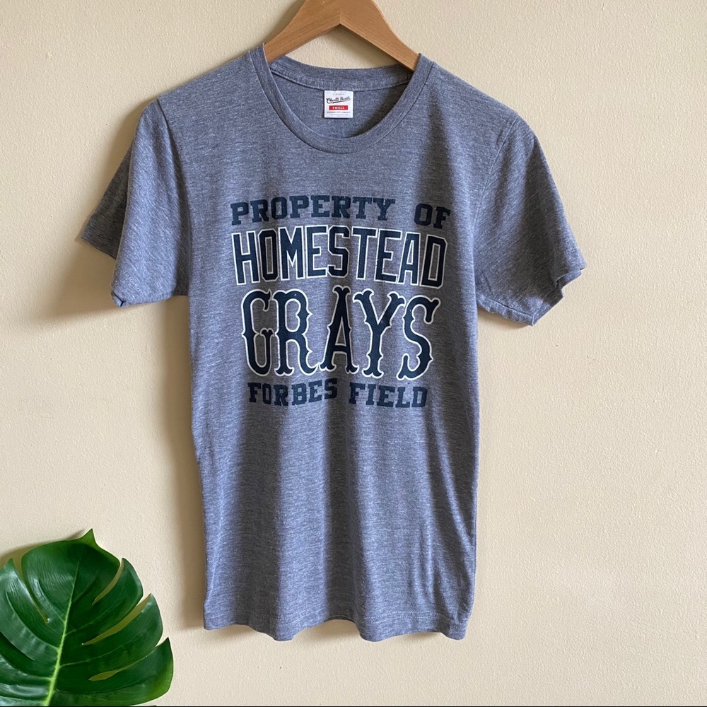 Charlie Hustle Homestead Grays Forbes Field Baseball Shirt Gray Small